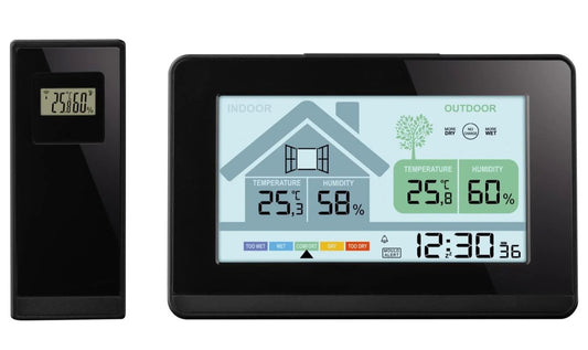 AURIO® Radio weather station with wind forecast and humidity