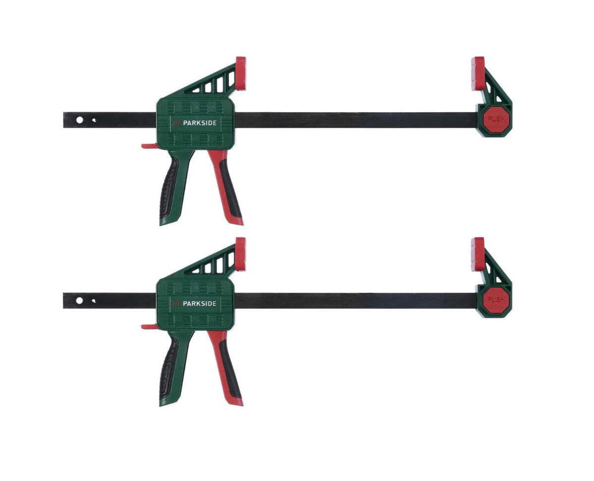 Parkside Glue clamps Single-hand screw clamps – Quick-release clamps, 2-piece set (size L) and 4-piece set (size M/S)