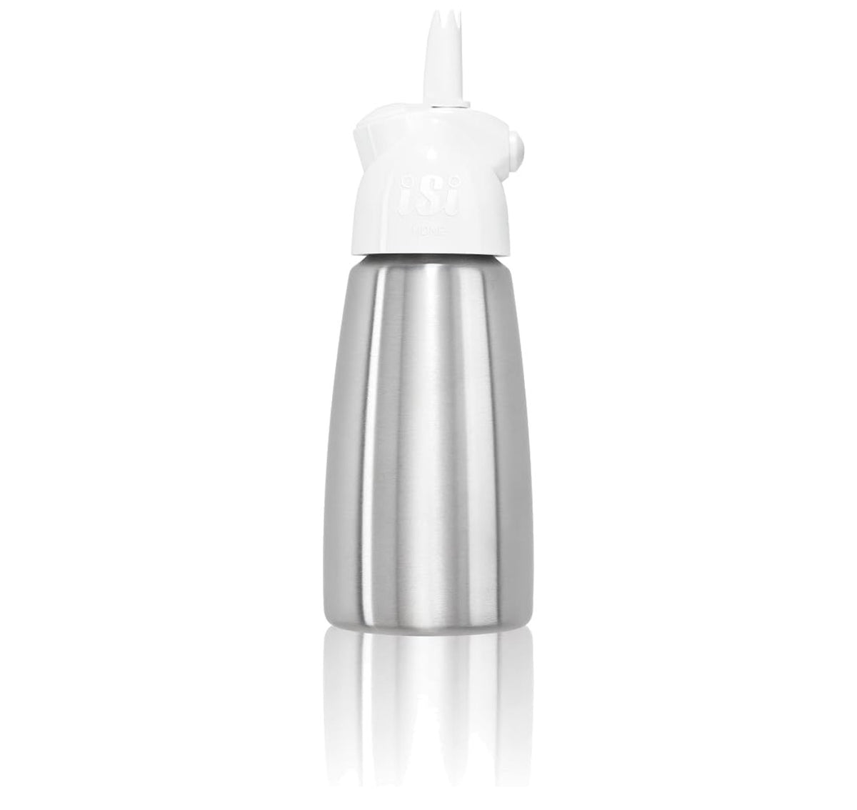 iSi Easy Whip Plus Mini Cream Whipper, 1/2 Pint, Stainless Steel/White