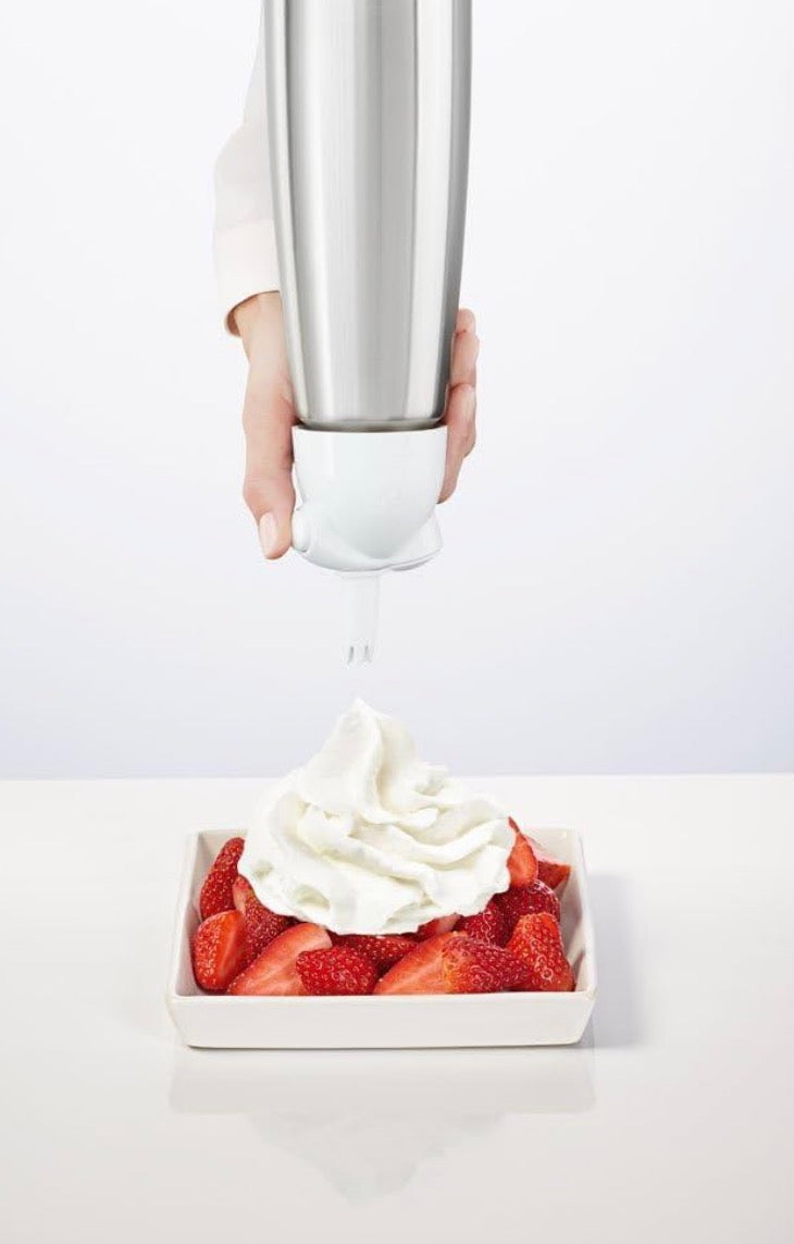 iSi Easy Whip Plus Mini Cream Whipper, 1/2 Pint, Stainless Steel/White