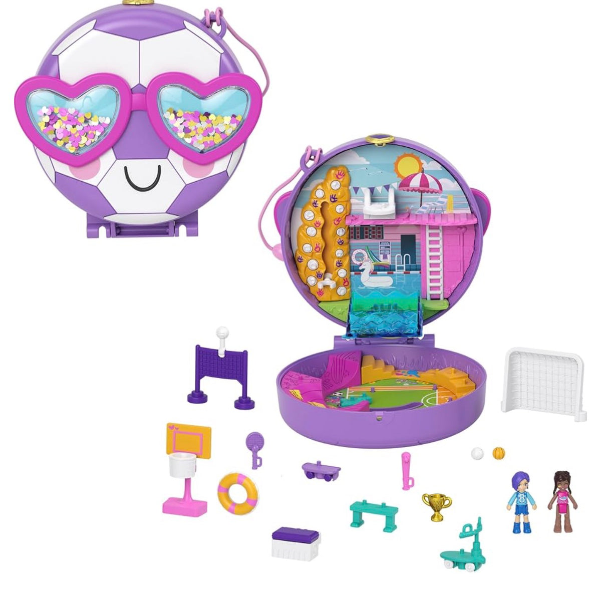 Visit the Polly Pocket Store
Polly Pocket Compact Playset, Soccer Squad with 2 Micro Dolls & Accessories, Travel Toys with Surprise Reveals
