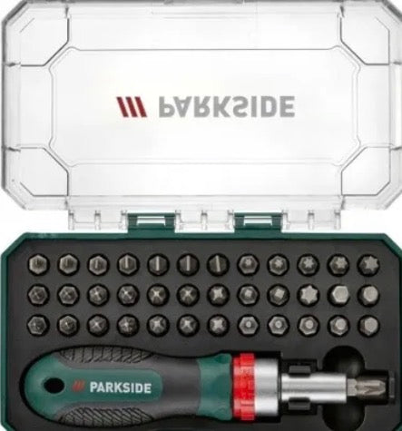 Parkside Ratchet Screwdriver Bit Set 38 Pieces
Parkside 38-piece screwdrivers, interchangeable tips