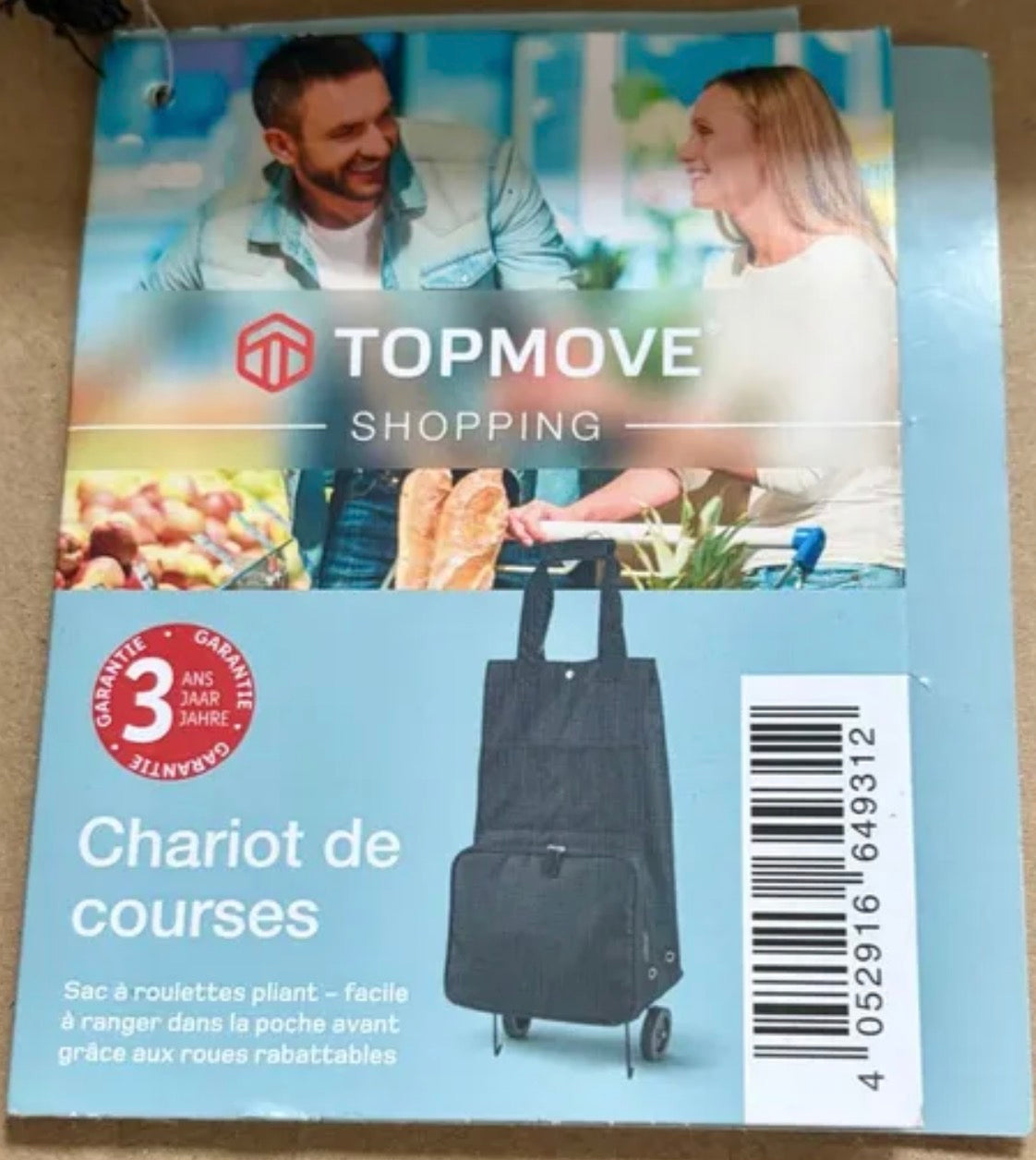 New folding shopping trolley with pouch