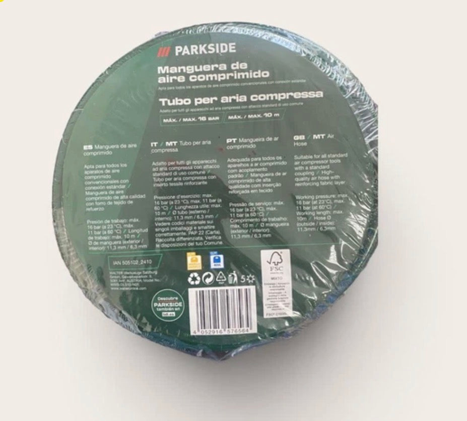Parkside 10m Air Hose – 16 bar – New