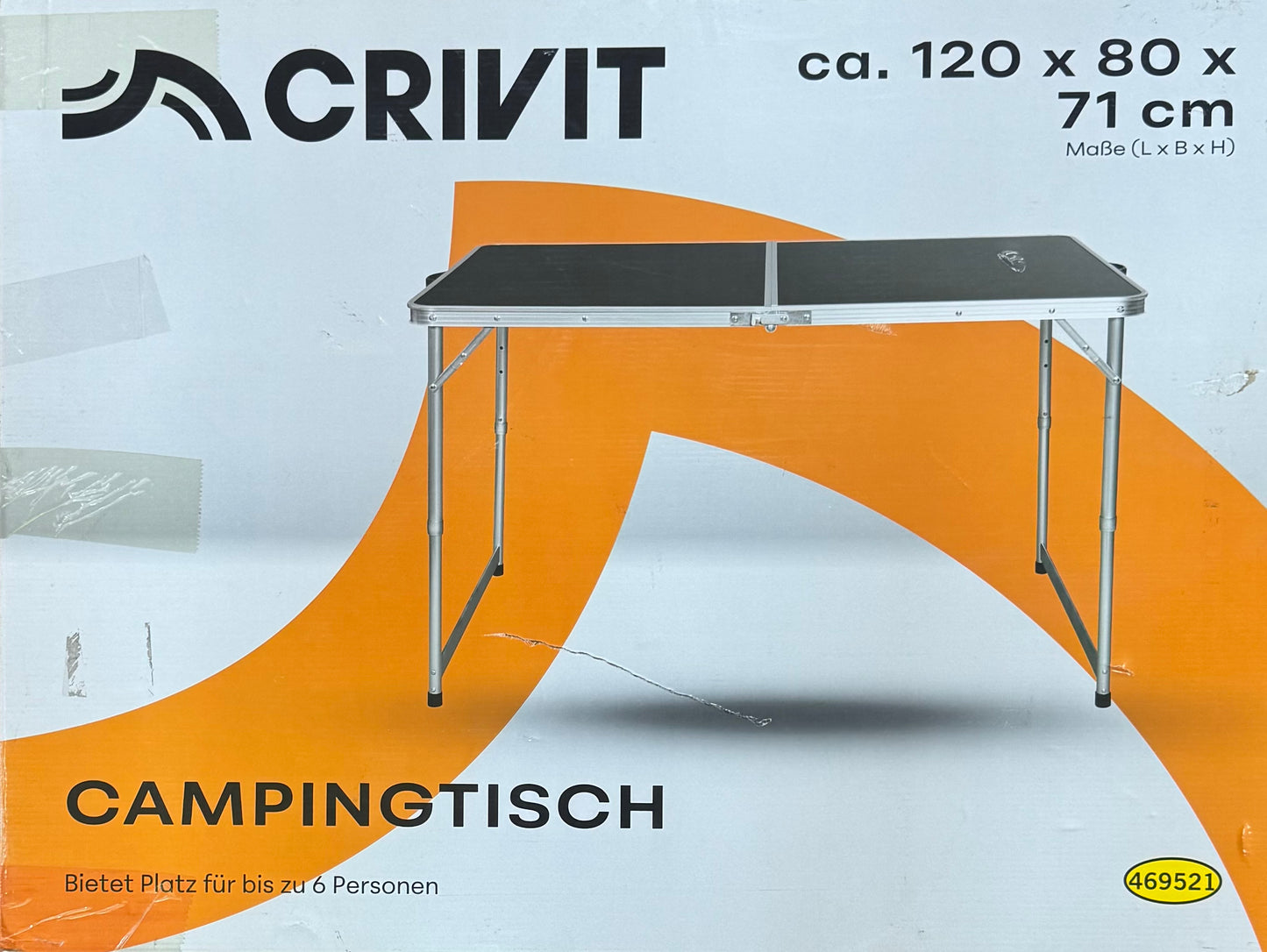 CRIVIT camping table 120 × 80 cm – only used twice