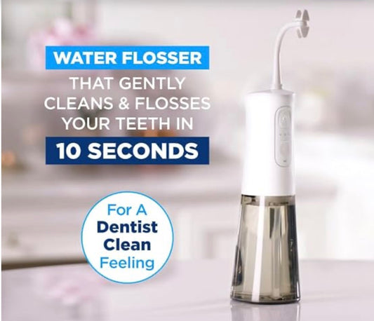 CORP CARE Miracle Smile — Cordless Rechargeable Water Flosser with H-Shaped Tip & Jet Nozzle