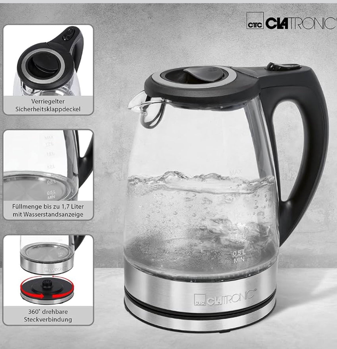 (Ofer) Silver Crest
Mini-Contact Grill+ Brand: Clatronic
5.0
5.0 out of 5 stars
(1)
Clatronic glass kettle WKS 3744 G+ SILVERCREST®
SILVERCREST® Food Processor Attachment for Monsieur Cuisine - B-Stock+ Clatronic Toaster TA 3802 black TV