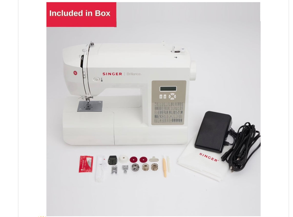 Brand: Singer
Singer 6180 Brilliance Computerized Sewing Machine, 80 Built-In Stitches, Adjustable Stitch Length and Width, 180 Stitch Application, Needle Threader, LCD Screen, Free Arm, and Reverse