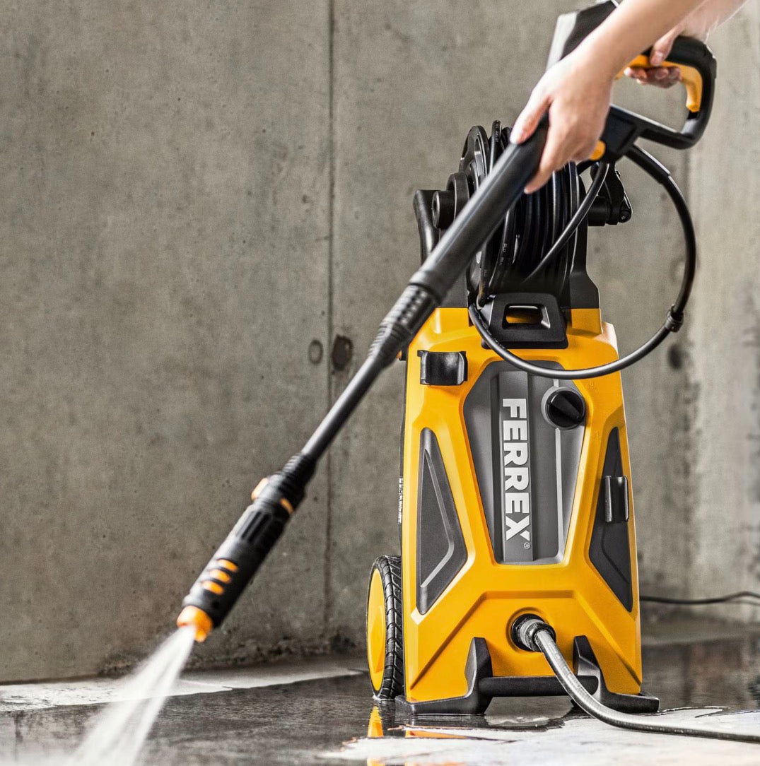 FERREX Q1W-SP01-2400 metal (aluminum) piston 2400W max. 170 bar high-pressure washer, stereo self-priming function