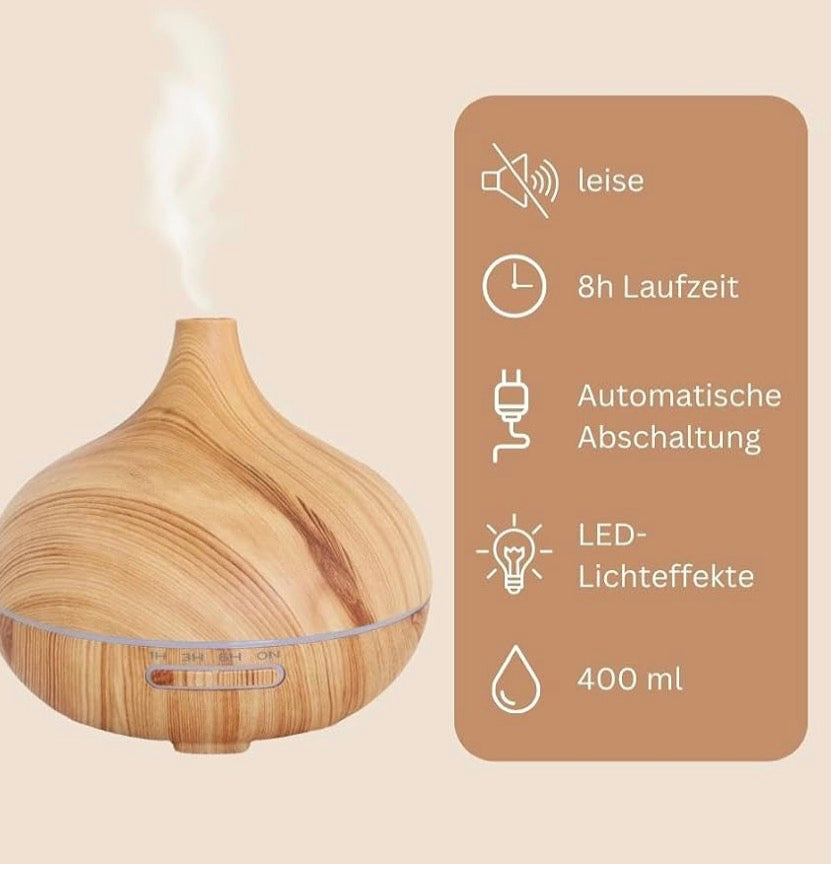 Silvercrest Ultrasonic Aromatherapy Diffuser 300ml Wood Effect