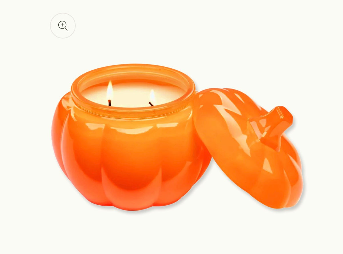 Livarno Home Double Wick Lidded Glass Pumpkin Scented Candle