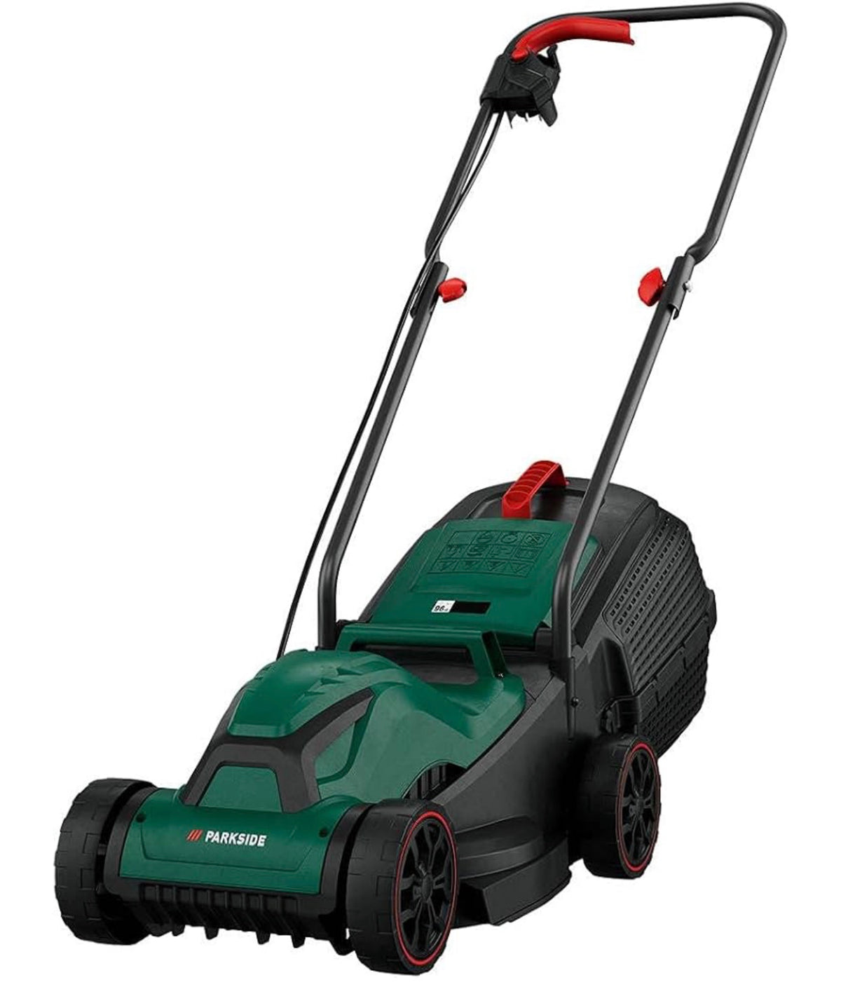 Brand: Kompernass Parkside
Parkside Electric Lawn Mower 1300 W Turbo Engine 30 Litre Collection Box 32 cm Cutting Width 3 Positions Cutting Height Adjustment