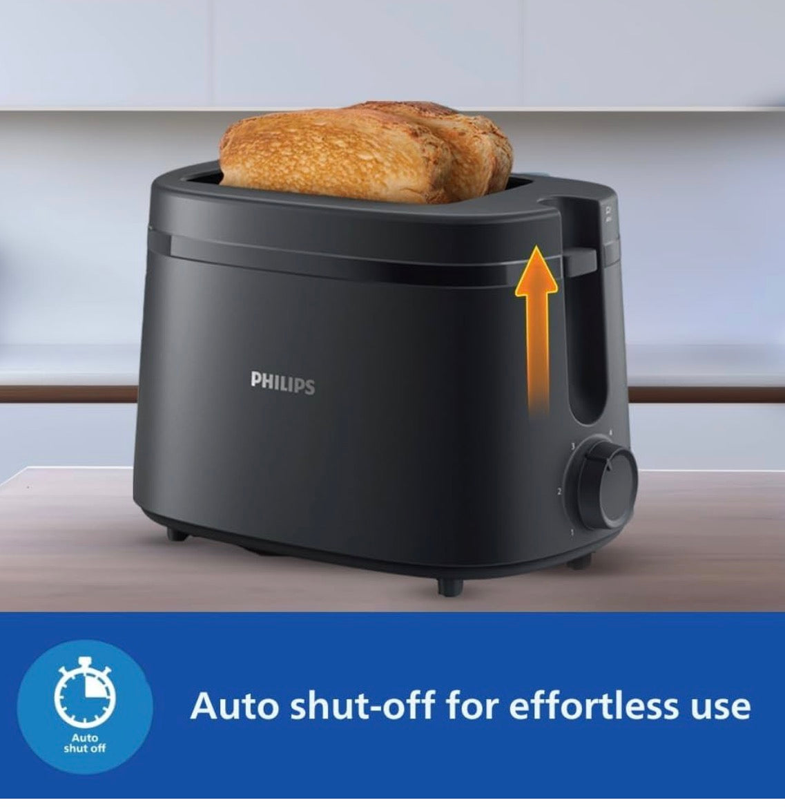 Philips HD2510/90 650W 2-Slice Toaster with Integrated Bun Rack, Charcoal Grey