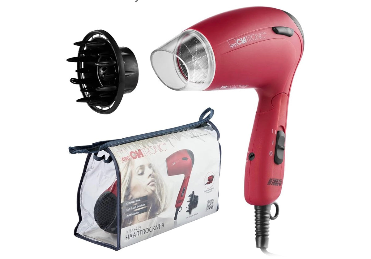 Clatronic Travel Hairdryer Red 1300W HTD3429-RD