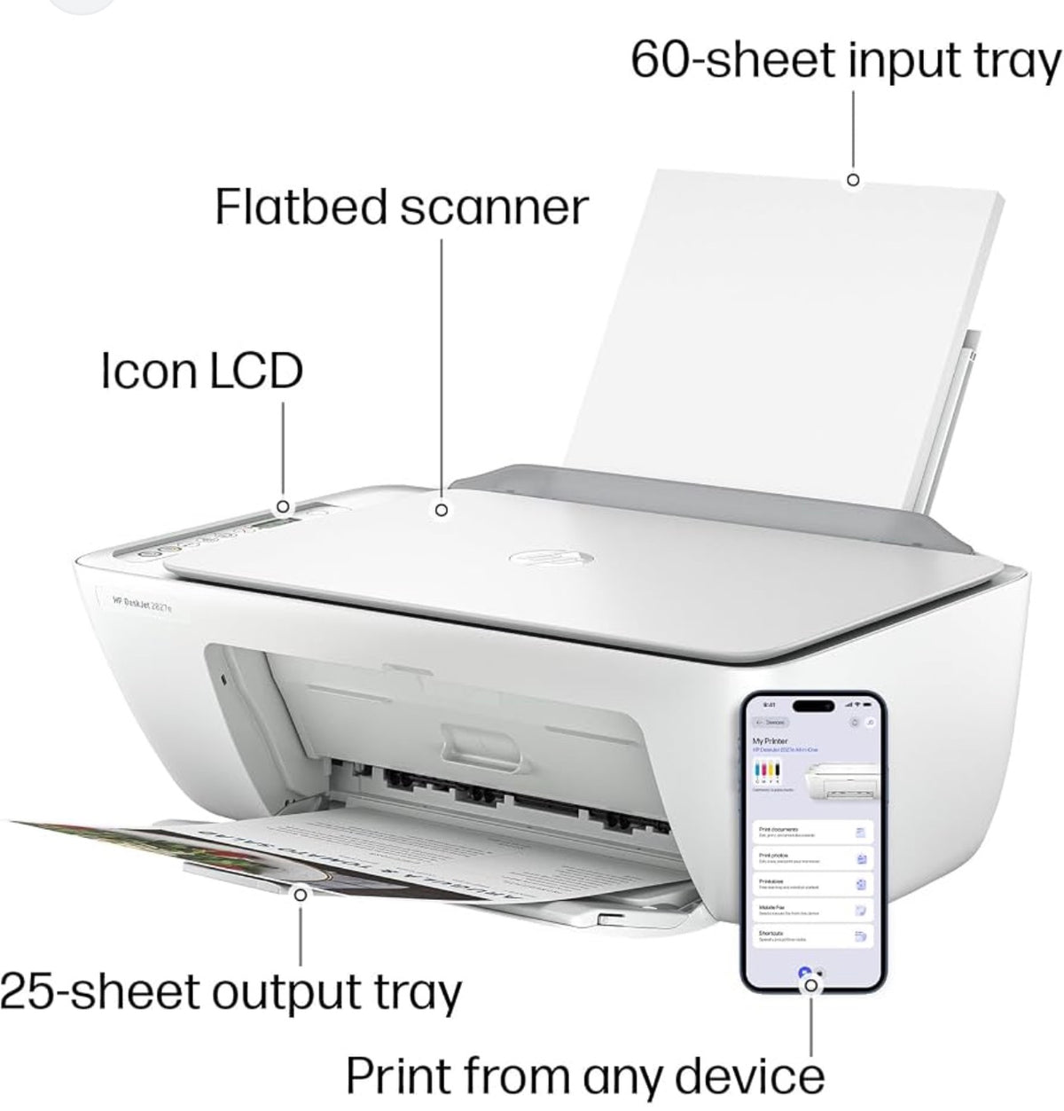 HP DeskJet 2810e — Wireless All-in-One Printer, Print / Copy / Scan, Instant Ink Ready