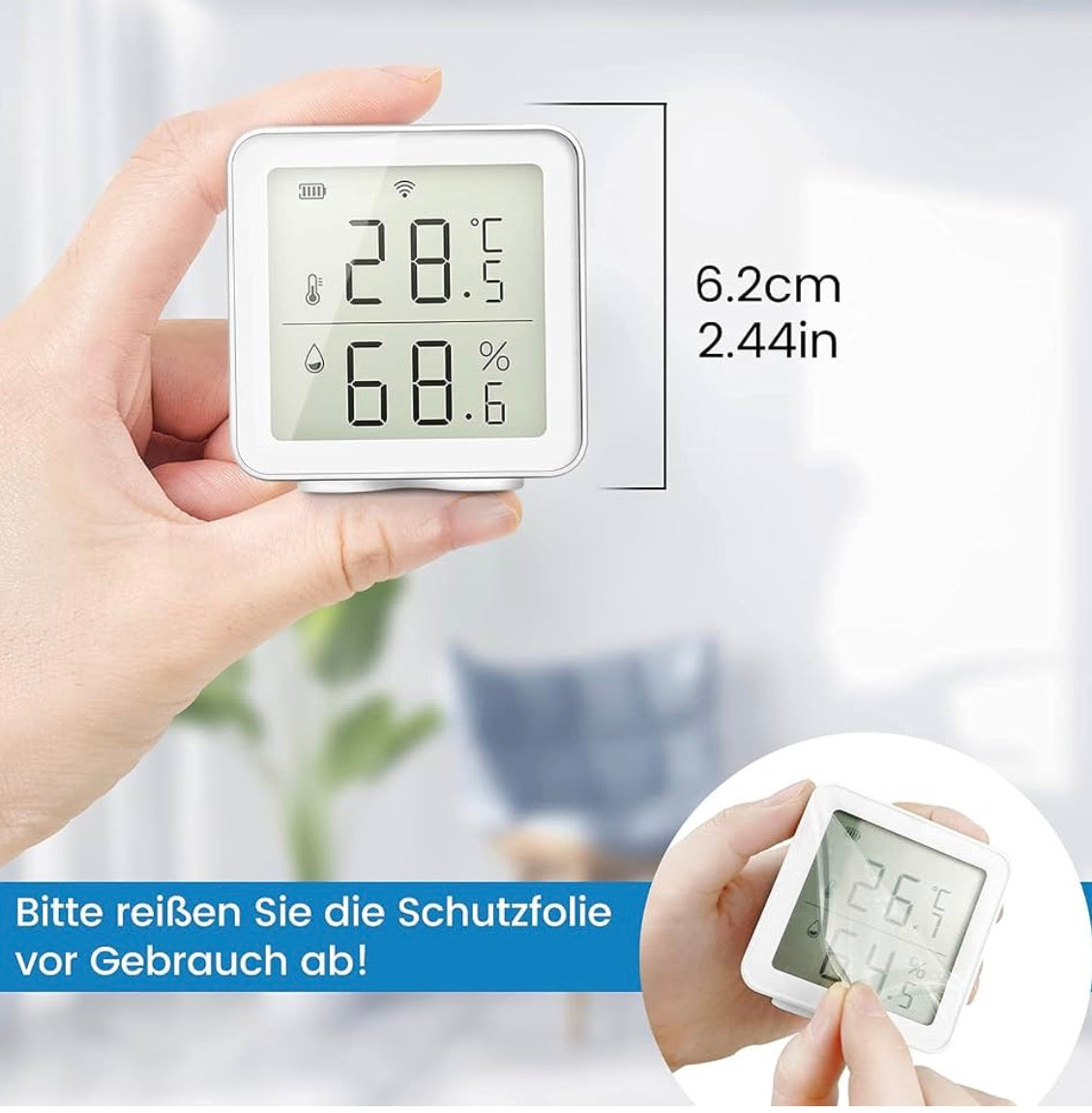 Smart WiFi Thermometer Hygrometer Compatible with Alexa Smart Life App Digital Temperature Sensor Temperature and Humidity Meter 30 Days Historical Recording