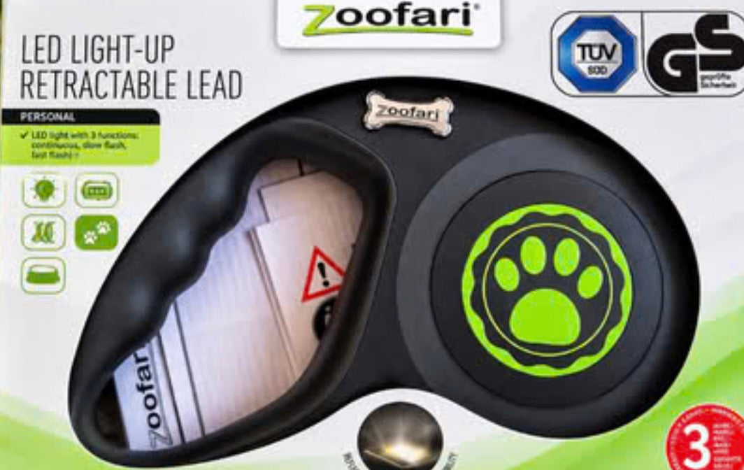 Zoofari LED retractable dog leash 5 m max 35 kg