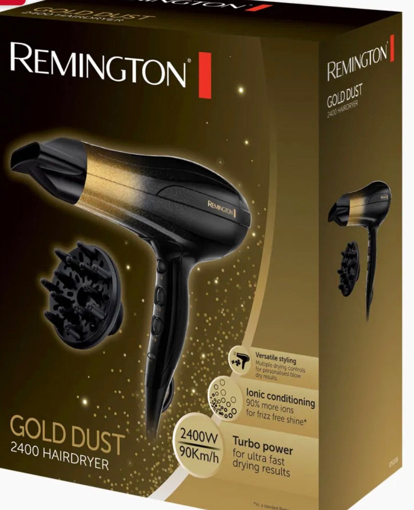 Remington Shine Therapy Dryer — Ionic Hair Dryer with Morrocan Argan Oil, Concentrator & Diffuser