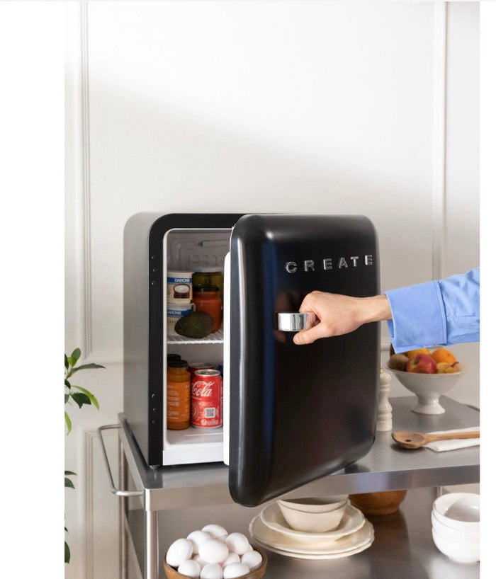 CREATE Retro Refrigerator — 48 L / 1.7 cu ft Compact Fridge with Vintage Design