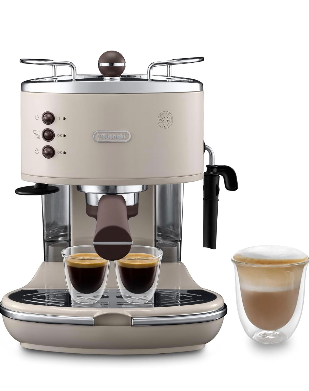 Visit the De'Longhi store
De'Longhi Icona Vintage - Espresso Machine Manual Milk Frother Beige