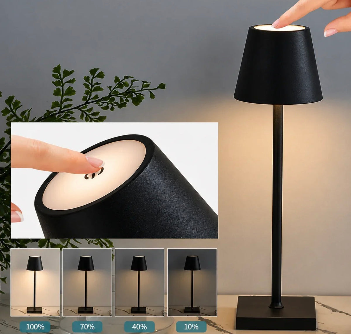 classbach Rechargeable LED Table Lamp — RGB, Dimmable, IPX Splash-Proof, 38 cm