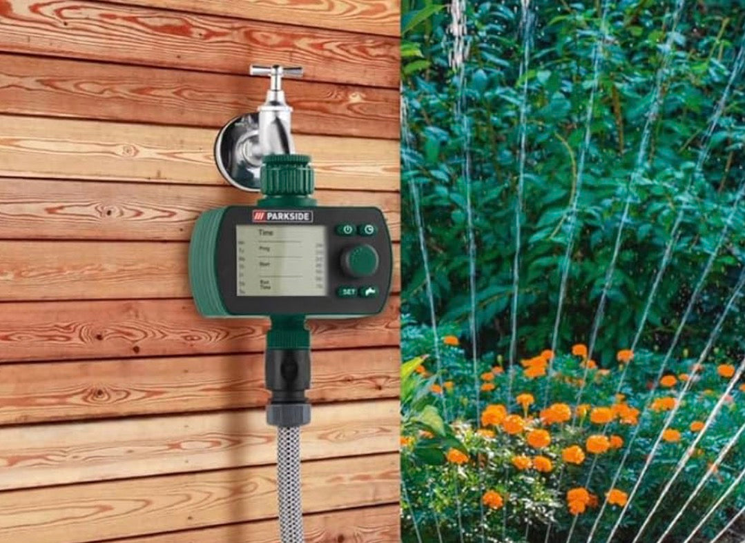 Parkside Irrigation System with 6 Programmes for Running Water Taps, Batteries Included