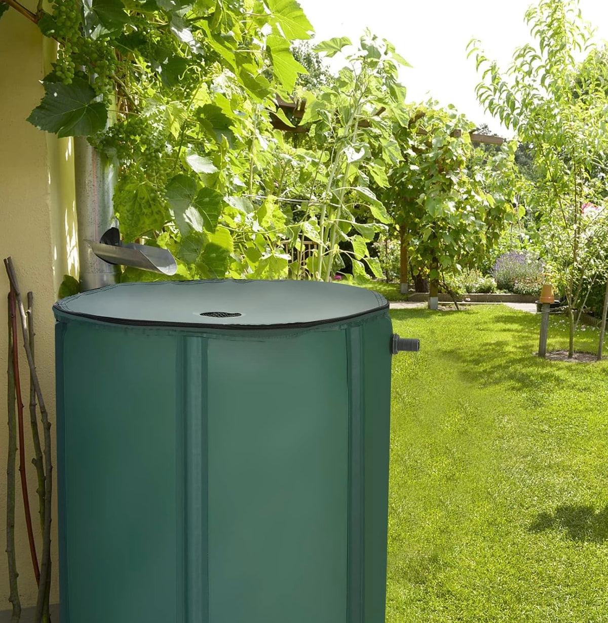 Goplus 60 Gallon Collapsible Rain Barrel, Portable Rain Barrels to Collect Rainwater from Gutter, Rainwater Collection System, Water Storage Tank Catcher Container with Filter Spigot