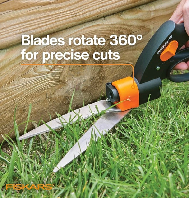 Fiskars 5" Shear Ease Grass Shears, Grass Clippers for Lawn & Garden
Shear Ease Technology Prevents Blades from Jamming, 360 Degree Steel Swivel Blades, for Edging, Trimming & Detailed Lawn Care