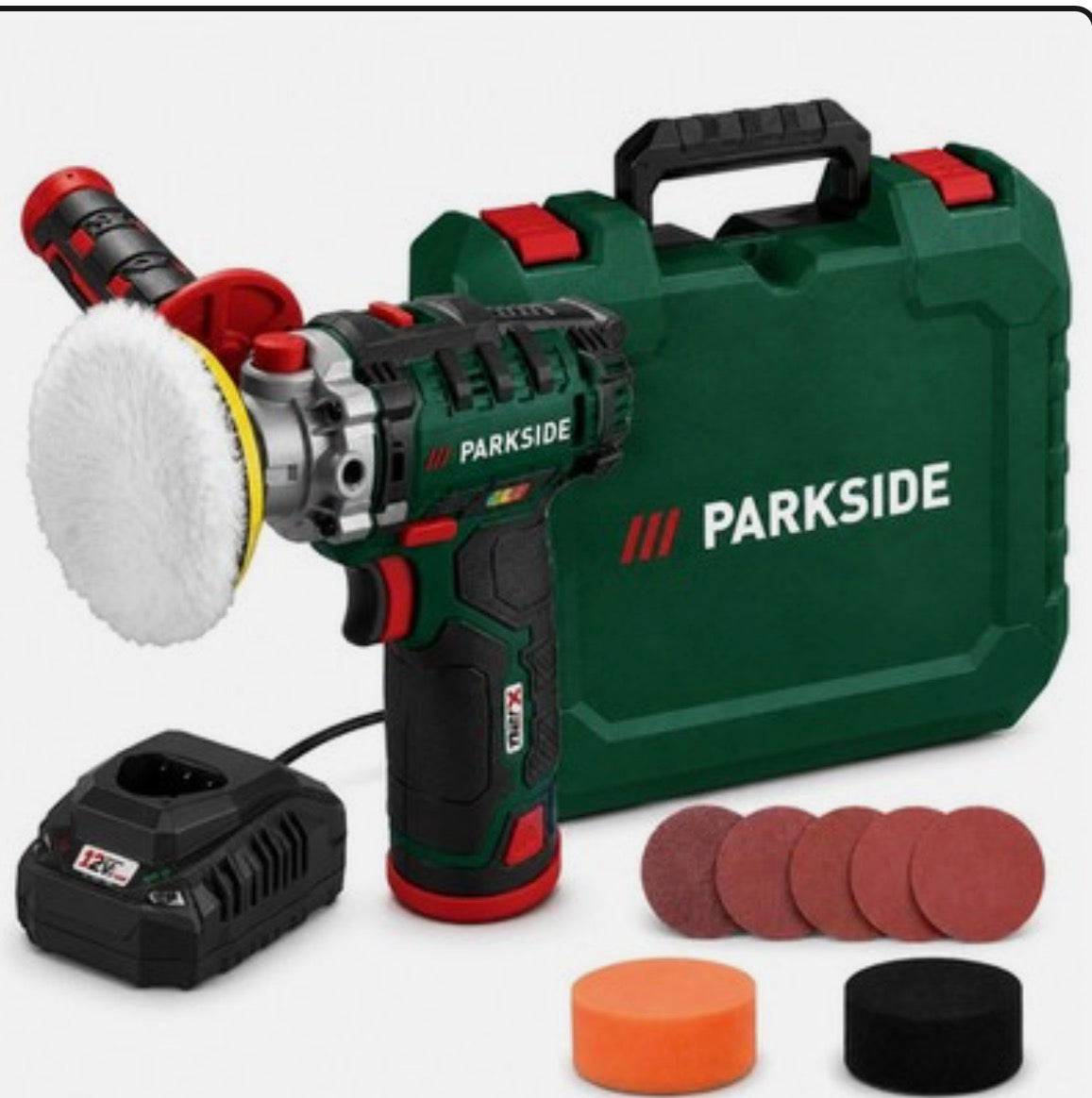 Parkside 12V Cordless Polisher/Sander - With 1x 12V Battery & Charger. New