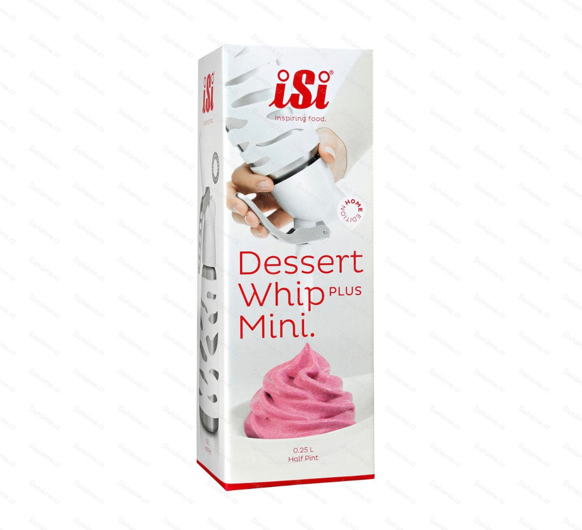 iSi Easy Whip Plus Mini Cream Whipper, 1/2 Pint, Stainless Steel/White