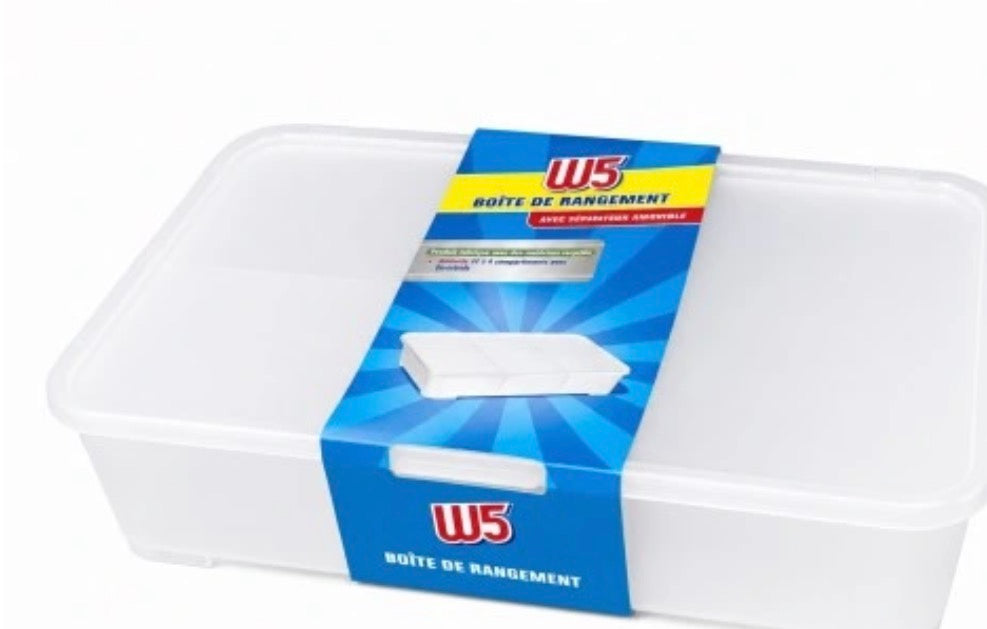 Transparent Organizer Box With Compartments 34x21x8 Cm Plastic