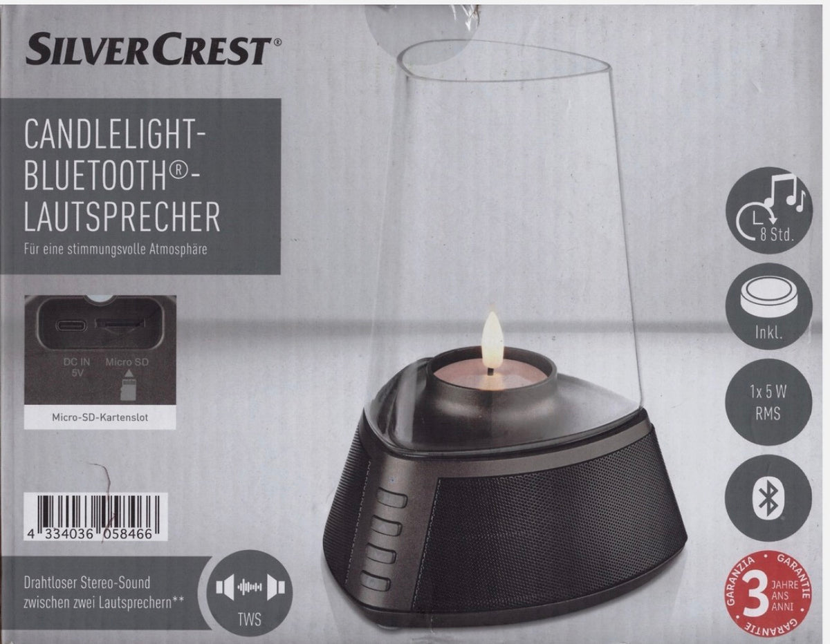 SILVERCREST® Bluetooth Speaker Candlelight Music Box » SCBL 5 A1 « Tealight