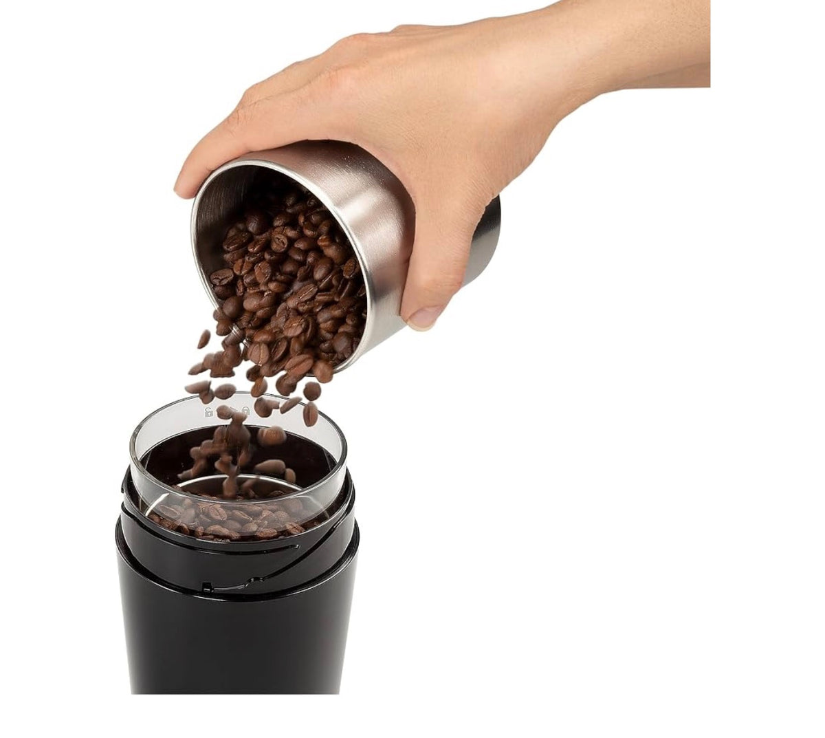 De'Longhi KG200 Electric Coffee Grinder, Stainless Steel Blade, 90g Coffee Bean Capacity, Black
