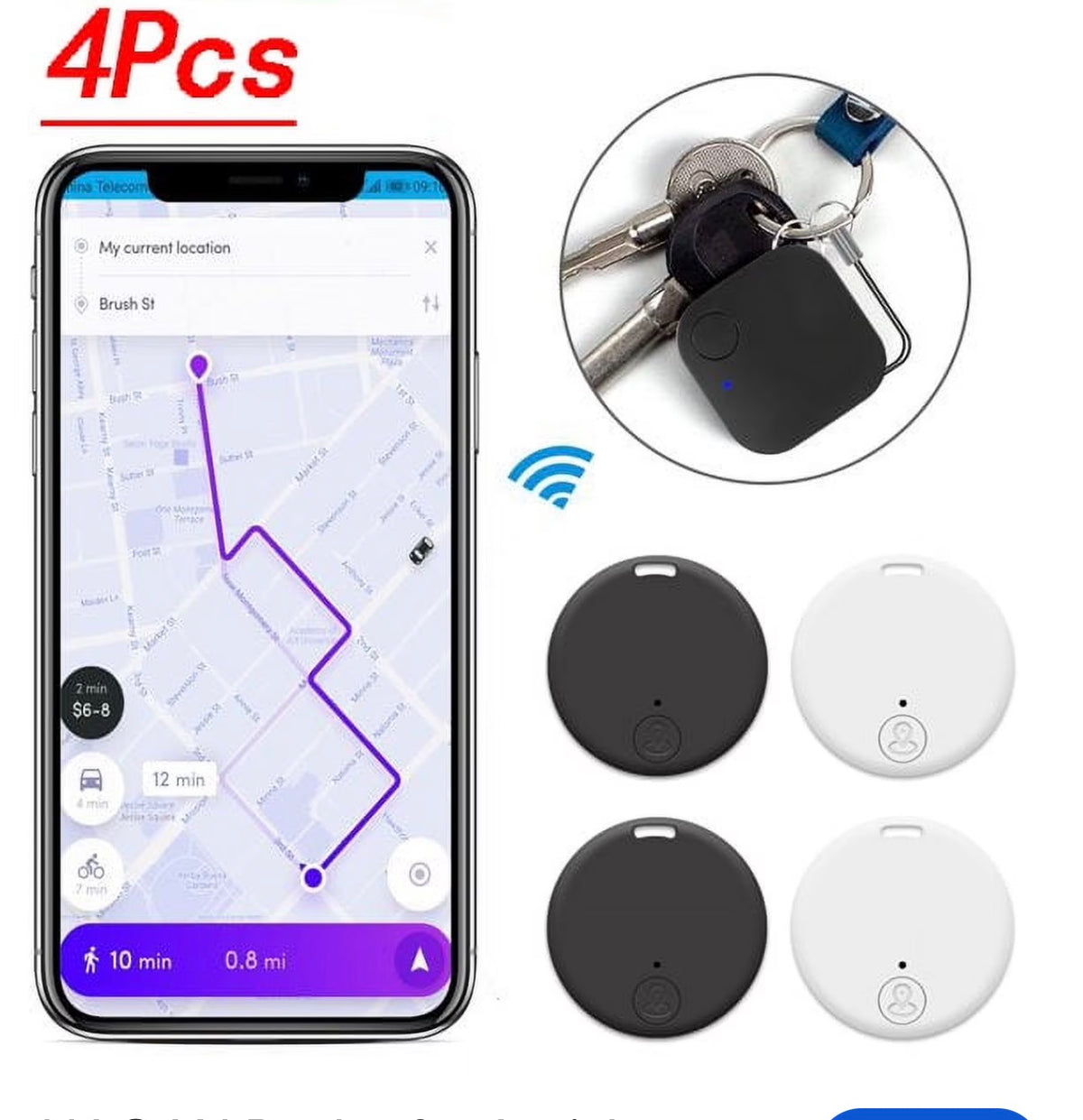 SILVERCREST Smart Tag Finder, 3 Pack (Black)