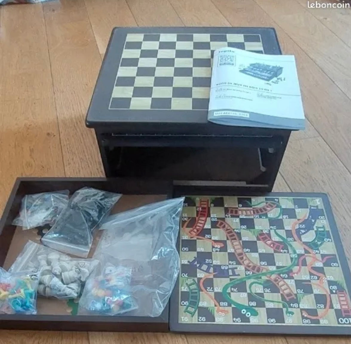 10-in-1 Wooden Game Box