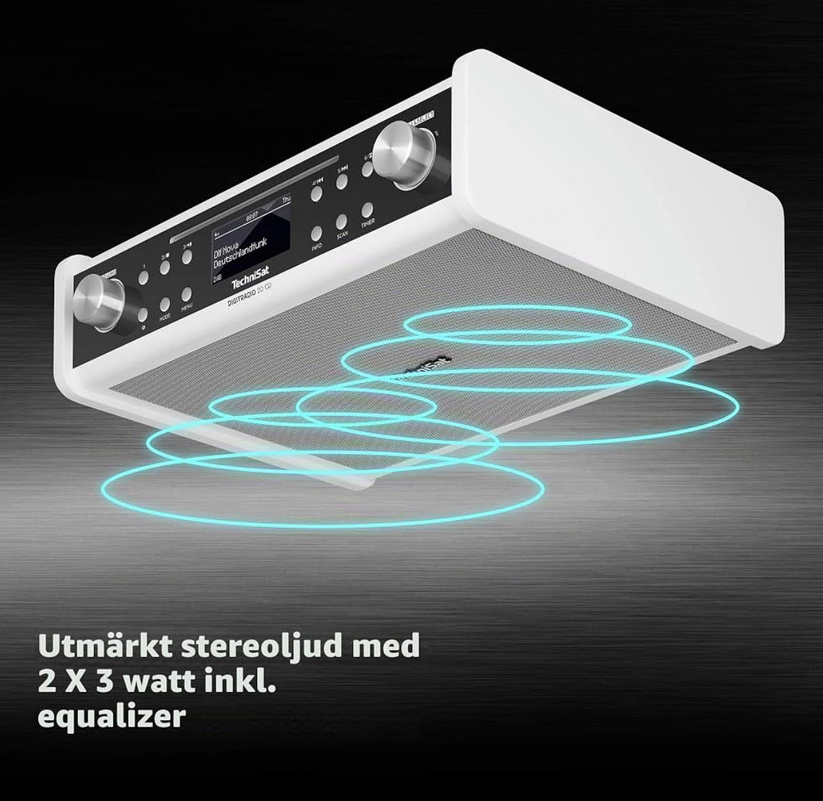 Brand: TechniSat
TechniSat DIGITRADIO 20 CD - Modern and Compact DAB+ Kitchen and Bathroom Radio (Receiving Strong FM Subradio with CD Player and Clock)