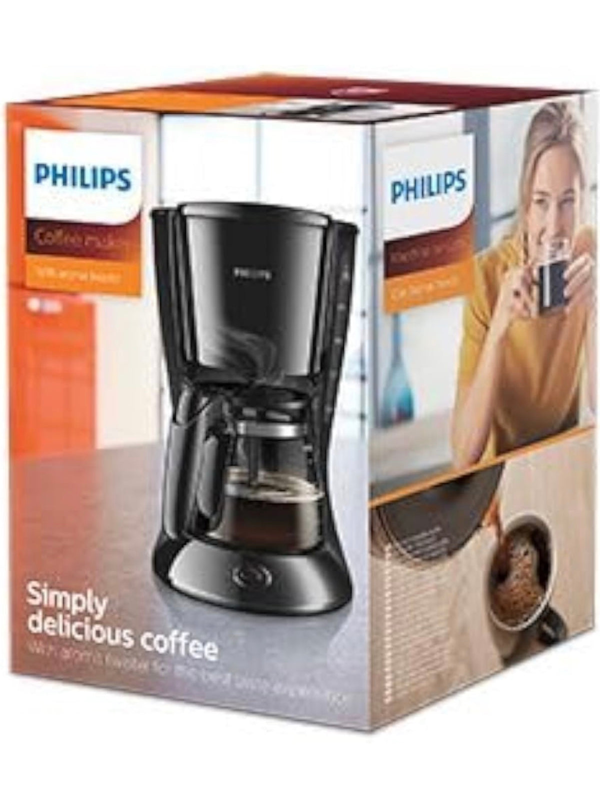 Philips HD7461/20 Daily Filter Coffee Machine, Removable, Swing-Out Filter, Black