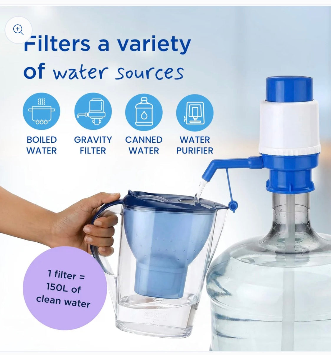BRITA fill&enjoy Aluna Cool Water Filter Jug - Blue