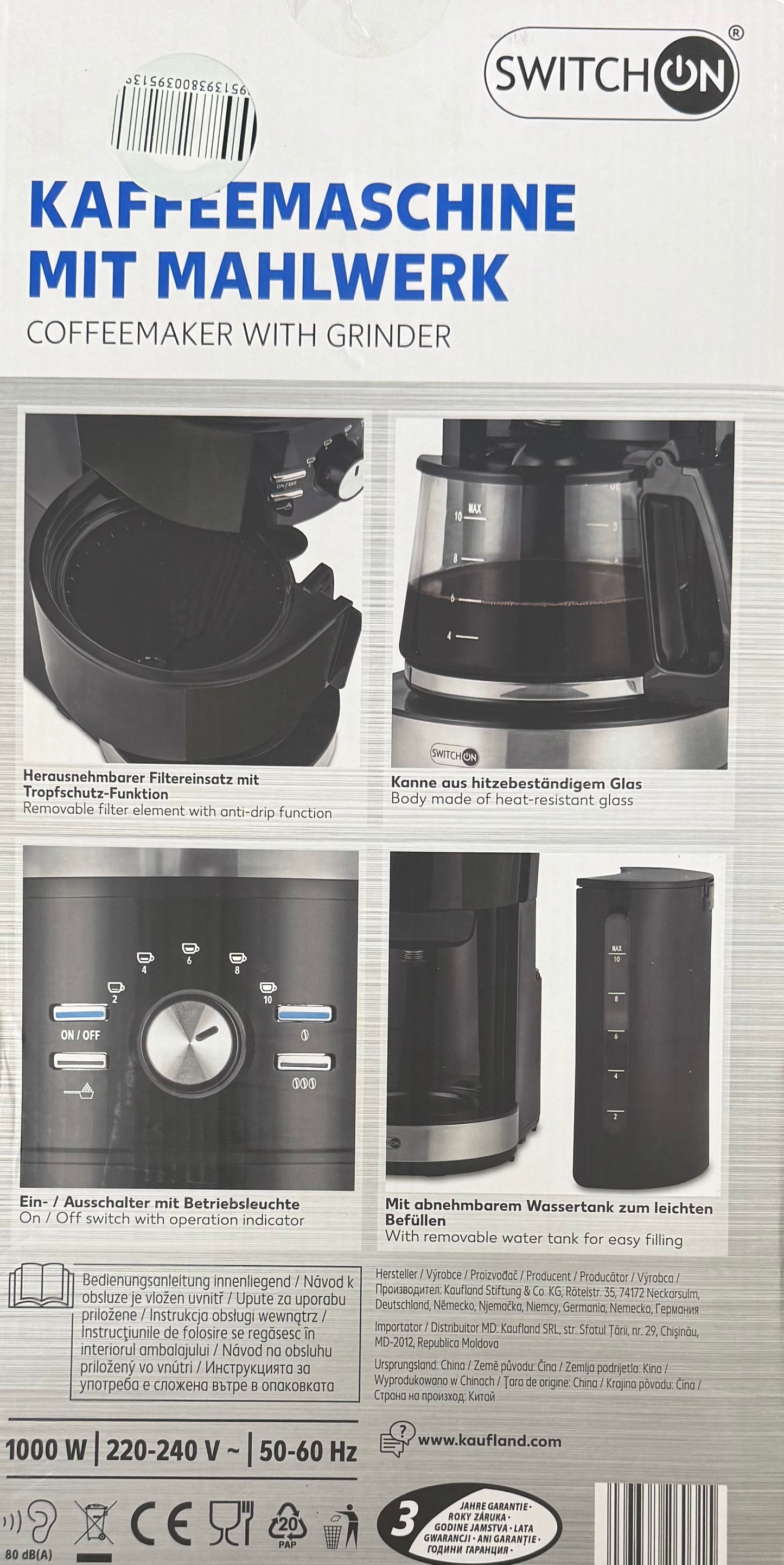 SWITCH ON® Coffee Machine with Grinder »CM-PA0201«