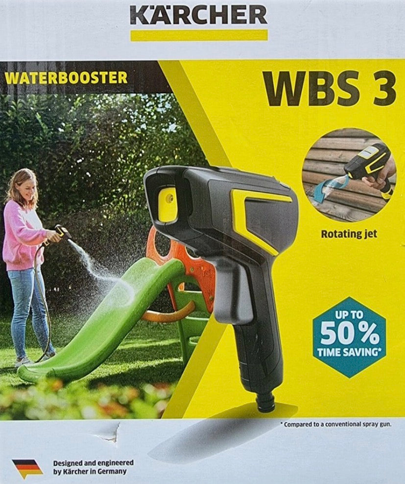 Kärcher WBS 3 Yellow Water Gun, Metal, Needle Valve, 3/4 Inch, 19 mm, 2 Ports, CE, G Plug, Thread Garden Shower