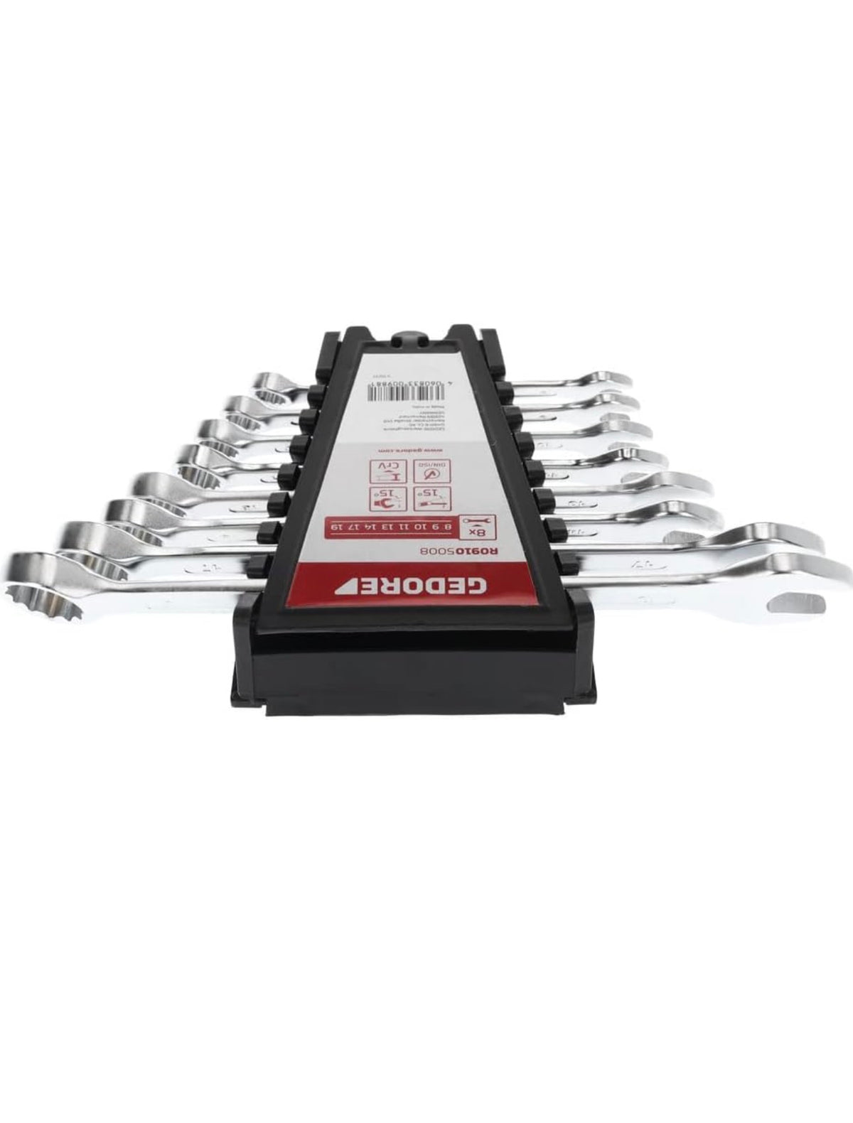 GEDORE red Combination Spanner Set 8 Pieces SW 8-19 Chrome Vanadium Steel Silver