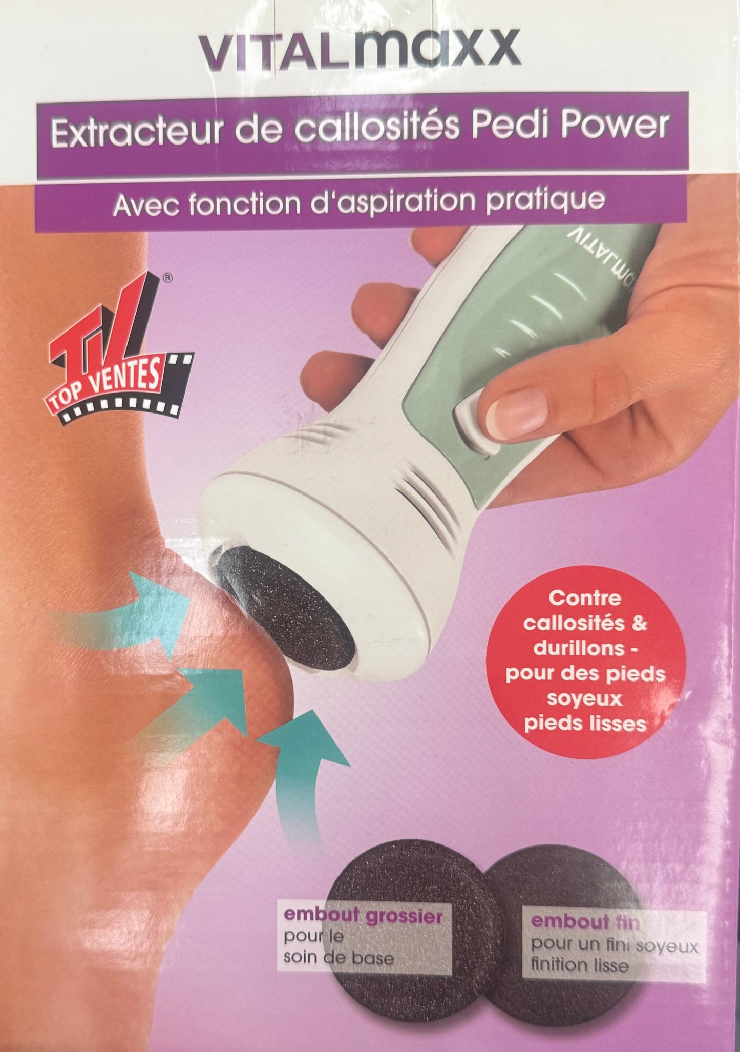 Vitalmaxx extracteur de callosités pedi power avec fonction ďaspiration pratique