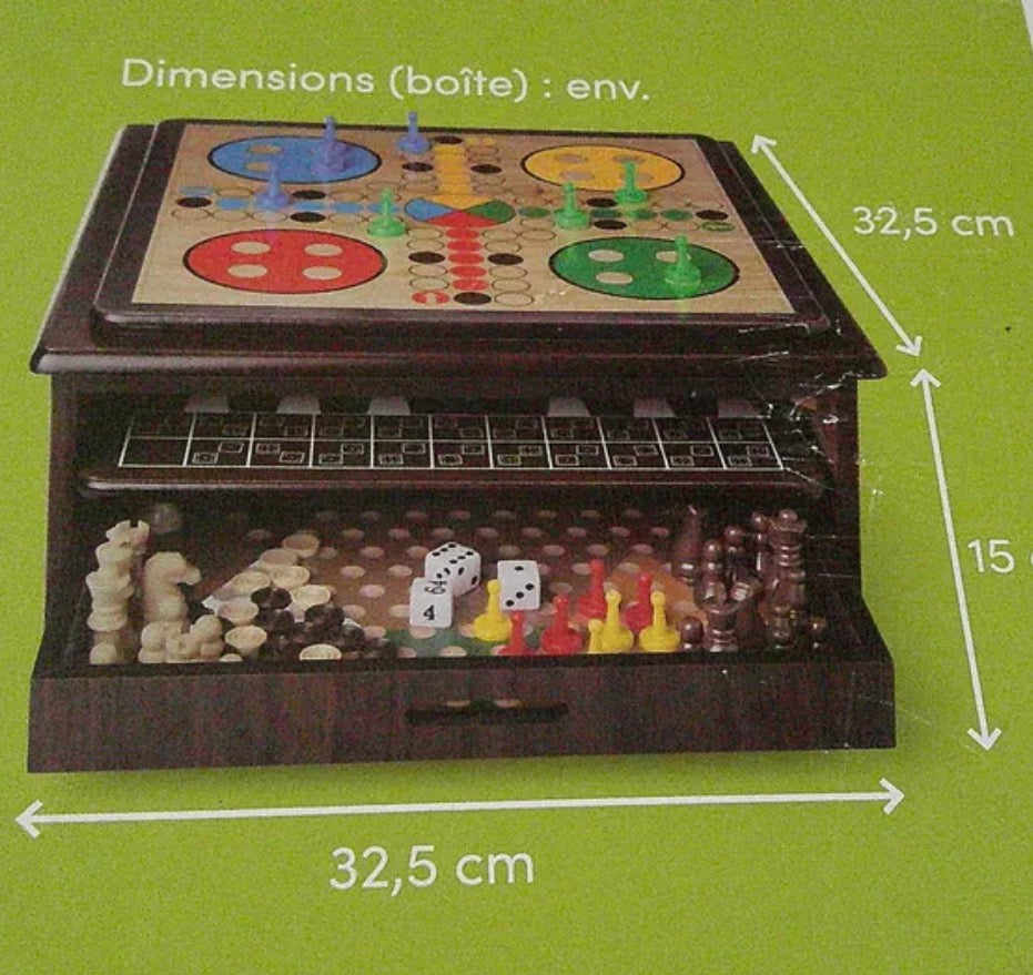 10-in-1 Wooden Game Box
