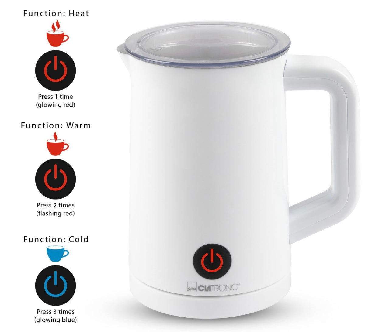 Clatronic MS 3693 – Milk Frother (AC, 600 W, 50/60, 220 – 240, 740 g)