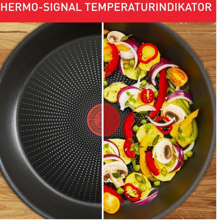 Tefal Recycled On C2979032 Frying Pan Set 24/28 cm, 100% Recycled Aluminium, Non-Stick Coating, Induction, Dishwasher Safe, Black