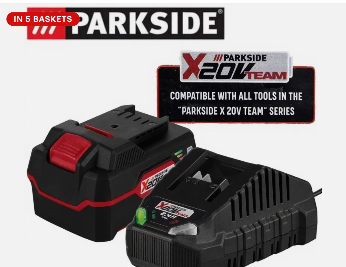 Parkside 20V 4Ah Battery & Charger For Cordless X20V Team Series Power Tool