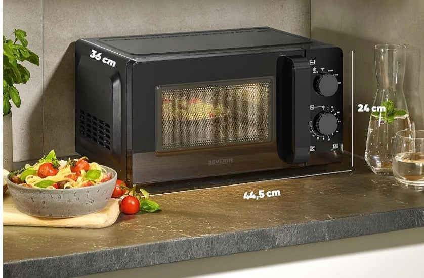 SEVERIN Compact Microwave Oven, 19 Litres, 700W - MW 9180
6 power levels, with grill function. Space-saving solution (44.5 x 36 x 24 cm). Defrost and timer, freestanding/new
