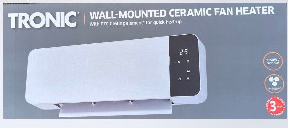 TRONIC Ceramic Wall Fan Heater with PTC Element