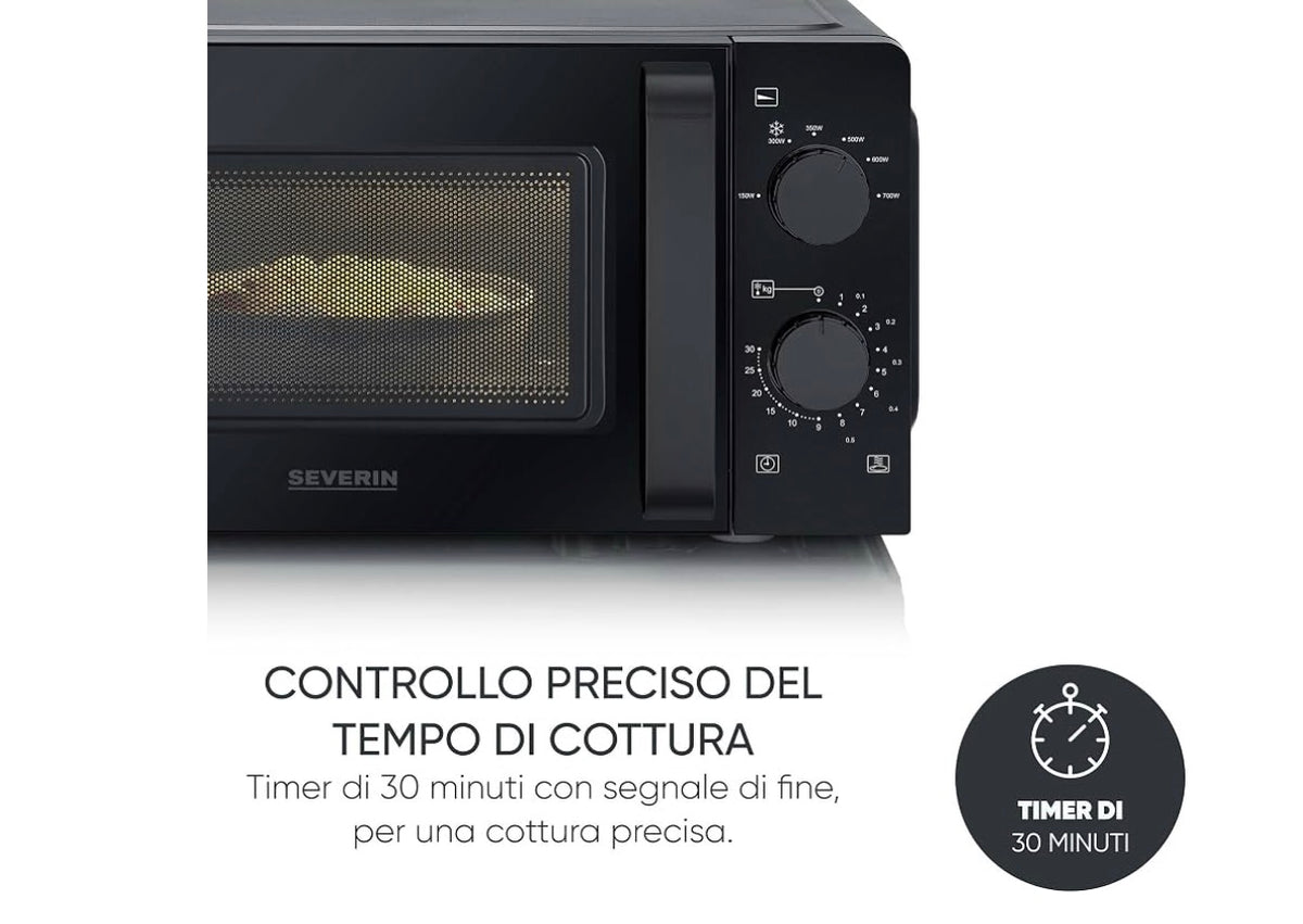 SEVERIN Compact Microwave Oven, 19 Litres, 700W - MW 9180
6 power levels, with grill function. Space-saving solution (44.5 x 36 x 24 cm). Defrost and timer, freestanding/new