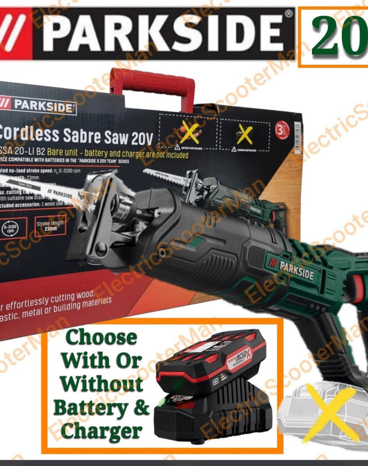 Parkside 20V Cordless Sabre Saw — Brushless Reciprocating Saw (Bare Unit)